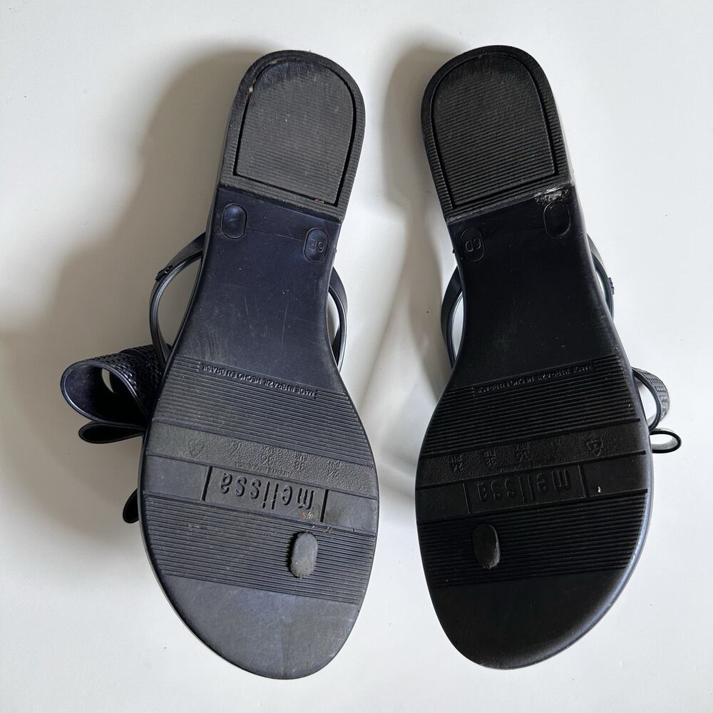 Melissa Double Bow Jelly Sandals Women’s Size 7 Navy Blue Soft Girl Coquette - Picture 8 of 11